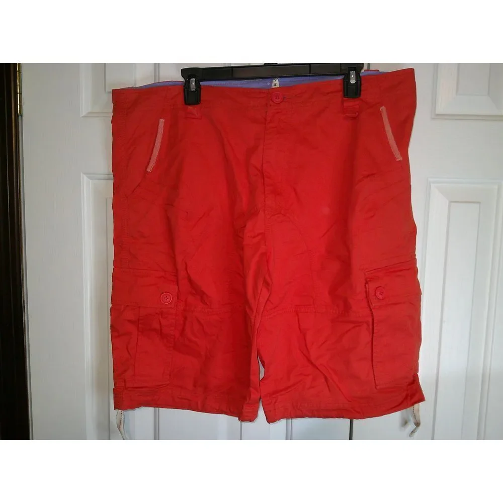 Motor Casual Men's Orange Cargo Shorts Casual Summer Beach Cotton Size 40